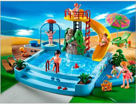 4858 PLAYMOBIL Family Fun Openluchtwaterbad met glijbaan