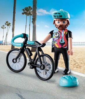 71478 PLAYMOBIL Special Plus Wielrenner Paul met fiets en helm.