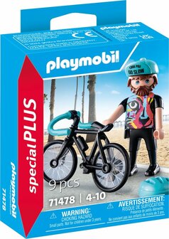 71478 PLAYMOBIL Special Plus Wielrenner Paul met fiets en helm.