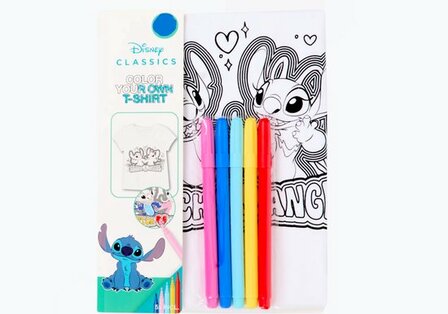 06374 Disney Stitch Kleur je eigen T-shirt Maat 98-104