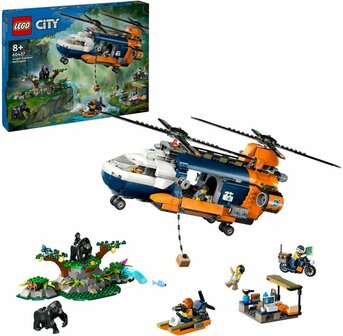 60437 LEGO City Jungleonderzoekers: helikopter bij de basis