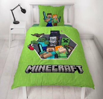 79378 Minecraft Dekbedovertrek Dubbelzijdig Bedrukt 140x200 cm