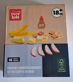23078 Playing Kids Houten Pannenkoekenset 16-delig