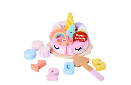23276 Playing Kids Houten Eenhoorn Verjaardagstaart
