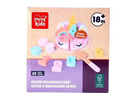 23276 Playing Kids Houten Eenhoorn Verjaardagstaart