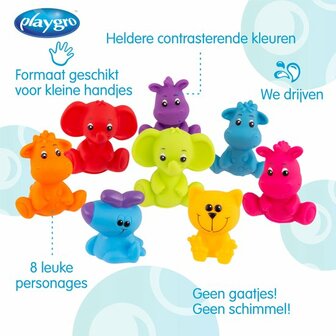 84176 Playgro Geschenkset Kadoset badspeeltjes Jungle dieren  8st