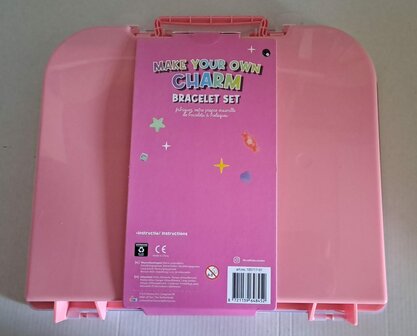 48452 Koffer Neon Gevuld om Armbandjes te Maken Roze Koffer
