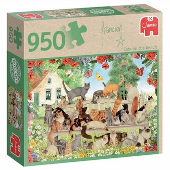 01952 Jumbo Puzzel Francien Cats on the bench 950 stukjes