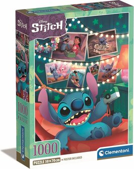 97938 Clementoni Puzzel Lilo en Stitch 1000 stukjes 50x70 incl. poster