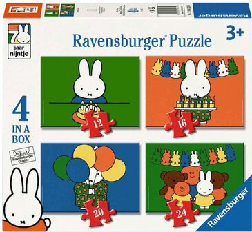 42310 Ravensburger Nijntje 4-in-1 Puzzel 70 jaar! 12+16+20+24 stukjes