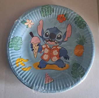 81917 Disney Stitch Papieren Bordjes 20 cm 12 stuks Blauw