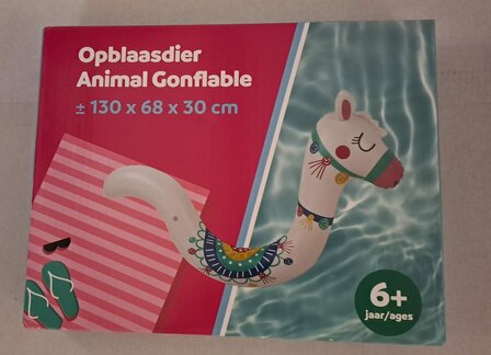 21906 Opblaasdier Lama Wit 6+