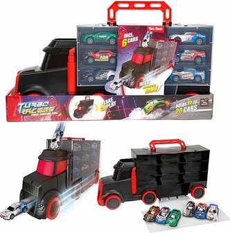 27839 Turbo Racers Vrachtwagen met Afschietfunctie incl. 6st raceauto&#039;s  in opbergkoffer
