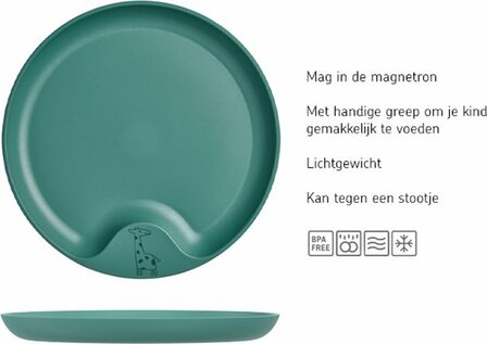 09986 Mepal Mio kinderbord  Magnetronbestendig  Met greep  Deep pink