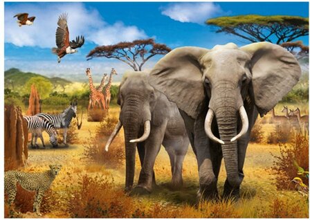 88026 Jumbo Puzzel Premium Collection Puzzel African Savannah 500 stukjes