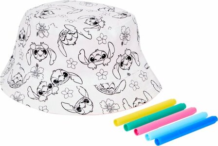 17004 Disney  Lilo &amp; Stitch Color Your Own Buckethat 56cm omtrek Zonnehoedje