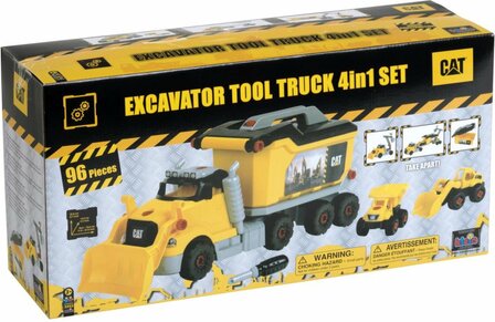32522 Klein Toys Caterpiller 4in1 schroeftruck truck, wiellader, transporter of kiepwagen