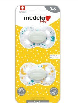 76947 Medela Baby Fopspeen Night&amp;night 0-6m Unisex Duo