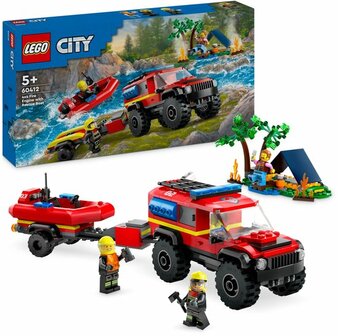 60412 LEGO City 4x4 brandweerauto met reddingsboot