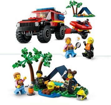 60412 LEGO City 4x4 brandweerauto met reddingsboot