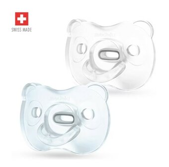 75537 Medela Baby Fopspeen Soft Silicone 0-6m 2stuks blauw/transparant