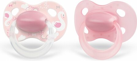 75629 Medela Baby Fopspeen Original Hoge Acceptatie Orthdontisch Ergonomische Vorm Roze 6-18 maanden 2 stuks