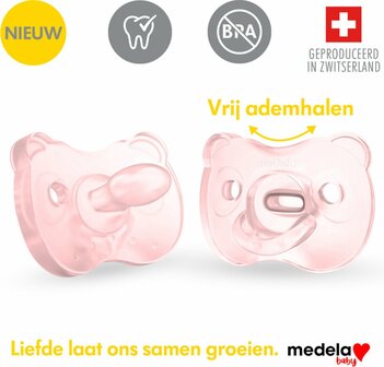 75773 Medela Baby Fopspeen Soft Silicone 6-18m 2stuks roze
