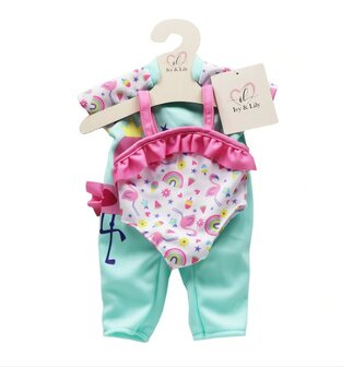 56069 Ivy &amp; Lily Poppenkleertjes Flamingo Zwempak 2-Pack 43cm