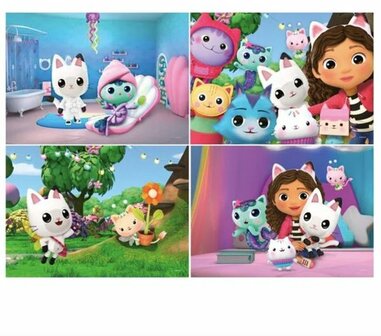 95991 Gabby&#039;s Dollhouse 4 in 1 Puzzel 12+16+20+24 stukjes