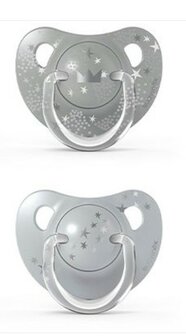 74650 Suavinex Fopspeen Anatomisch Siliconen Grijs S18+ 2 stuks