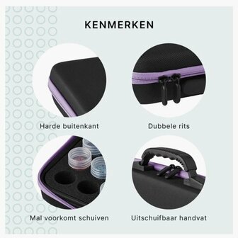 71884 Diamond Painting Opbergkoffer met 60 Potjes, Trechter en Stickers