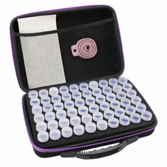 71884 Diamond Painting Opbergkoffer met 60 Potjes, Trechter en Stickers