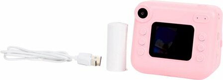 16557  Instant Print Camera Roze Kindercamera met 2 Rollen Printpapier   