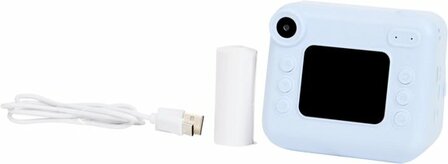 16540  Instant Print Camera Blauw Kindercamera met 2 Rollen Printpapier   