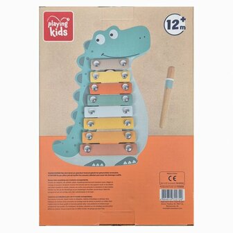 22729 Playing Kids Houten Xylofoon Dinosaurus 12mnd   