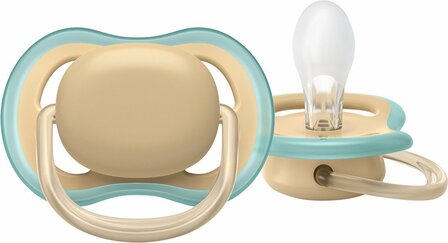 993056 Philips Avent Ultra Air Fopspeen - 0 tot 6 Maanden - 2 Speentjes - Beige/Grijs