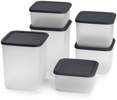 10304 Tupperware Cubix Set Zwart (6 stuks) 