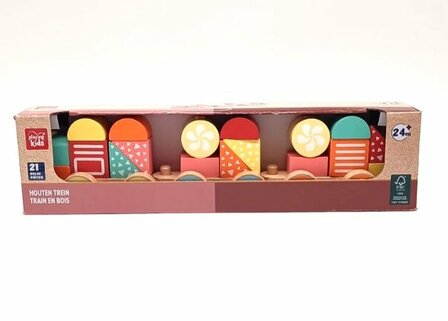 64008 Playing Kids Houten Speelgoedtrein 21-delig