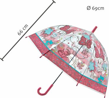 13366 Minnie Mouse Paraplu  69 cm  Voor Kinderen