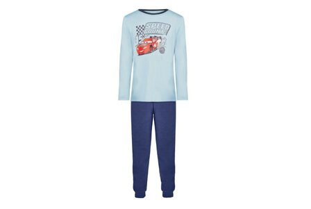 38367 Cars Fleece Kinderpyjama Blauw Maat 122-128