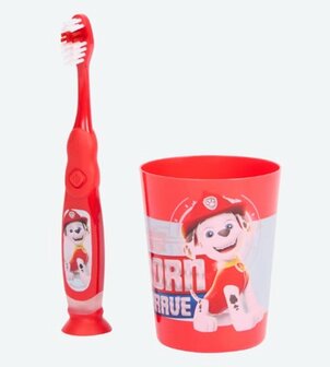04063 Paw Patrol Marshall Tandenborstelset met Timer Rood