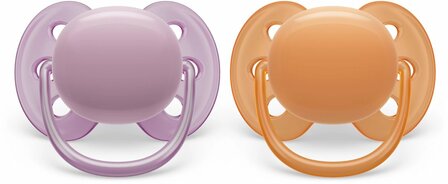12799 Philips Avent Ultra Soft Fopspeen 6-18 Mnd. Roze/Oranje 2 stuks