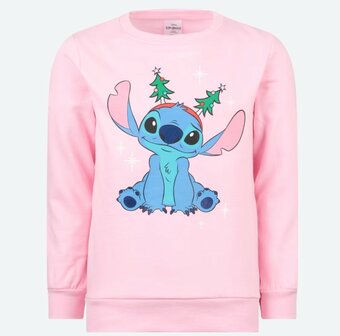 20288 Disney Stitch Kersttrui Roze 134-140