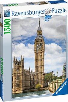 160099 Ravensburger Puzzel Grappige kat op de Big Ben 1500 stukjes