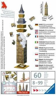 112463 Ravensburger 3D Puzzel Mini Big Ben 60 stukjes