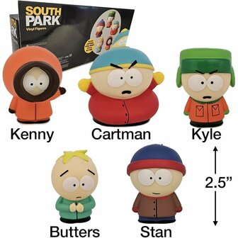 08249 South Park Poppetjes in Schoolbus 14,5x35cm  5 stuks  2,5 inch