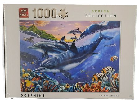 10021 KING Puzzel Dolphins 1000 stukjes