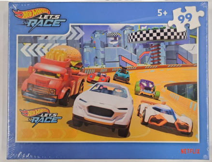 14558 Clementoni Hot Wheels Puzzel Let's Race 99 stukjes 5+
