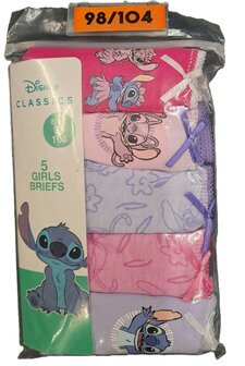 24064 Disney Stitch Meisjes Slip Maat 98-104 5 stuks