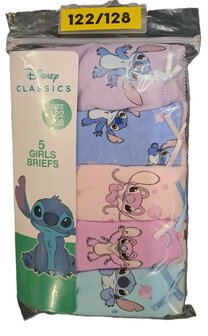 16267 Disney Stitch Meisjes Slip Maat 122-128 5 stuks